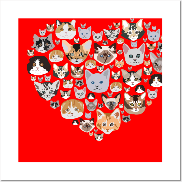 I LOVE CATS Wall Art by Bomdesignz